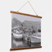 Kaapstad Monochrome V&A Waterfront Hangend Wandkleed (Gebogen)