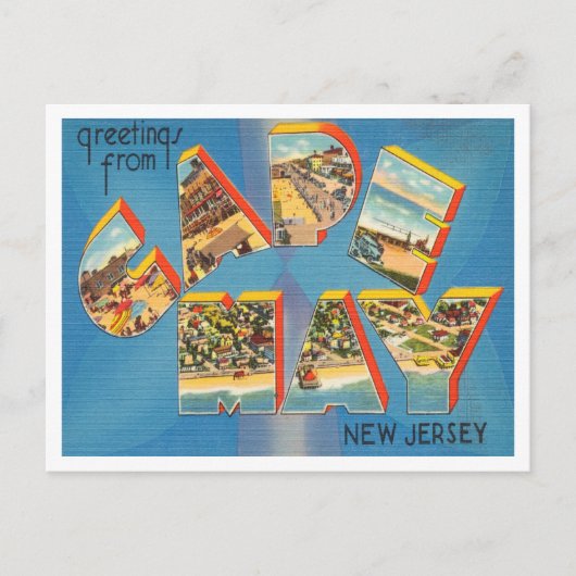 Kaapstad, New Jersey Vintage Travel Briefkaart (Voorkant)