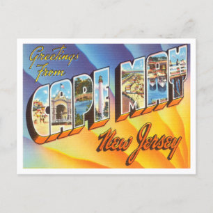 Kaapstad, New Jersey Vintage Travel Briefkaart