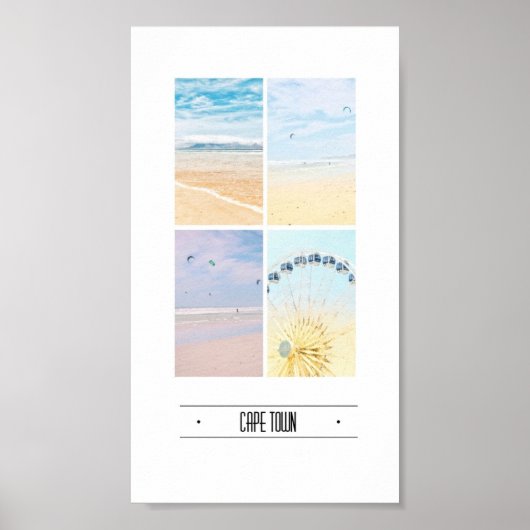 Kaapstad Tafelberg Collage Pastel Poster (Voorkant)