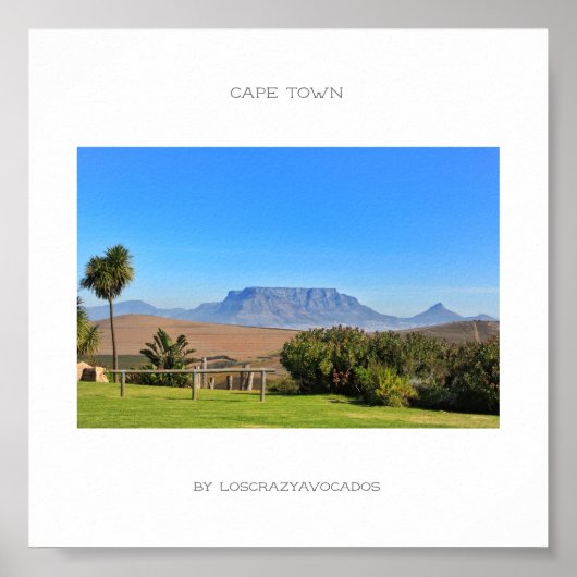 Kaapstad Tafelberg Groene Gras Poster (Voorkant)