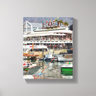 Kaapstad Tafelberg Stadsgezicht Waterfront Canvas Afdruk