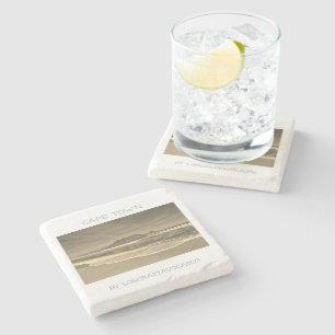 Kaapstad Tafelberg Strand Ocean Sepia Stenen Onderzetter