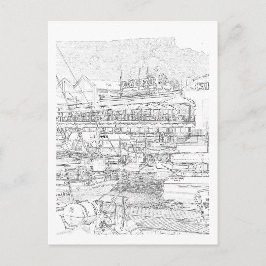 Kaapstad Tafelberg V&A Waterfront Briefkaart (Voorkant)