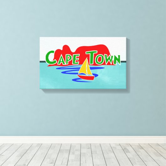 Kaapstad Tafelberg verpakt Canvas Print (Insitu (Houten vloer))