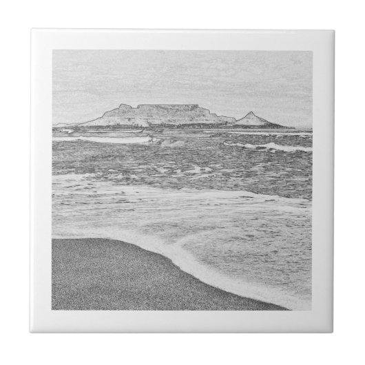 Kaapstad Tafelberg zeeketting Tegeltje (Voorkant)