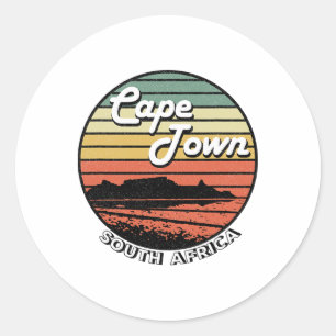 Kaapstad Tafelberg Zuid-Afrika Vintage Ronde Sticker