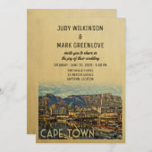 Kaapstad Uitnodiging voor bruiloft Zuid-Afrika (Voorkant / Achterkant)