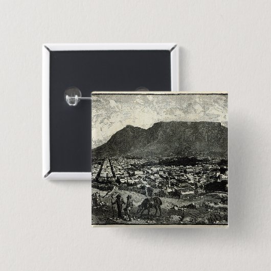 Kaapstad Vierkante Button 5,1 Cm (Voorkant /achterkant)