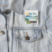 Kaapstad Vierkante Button 5,1 Cm (In situ)