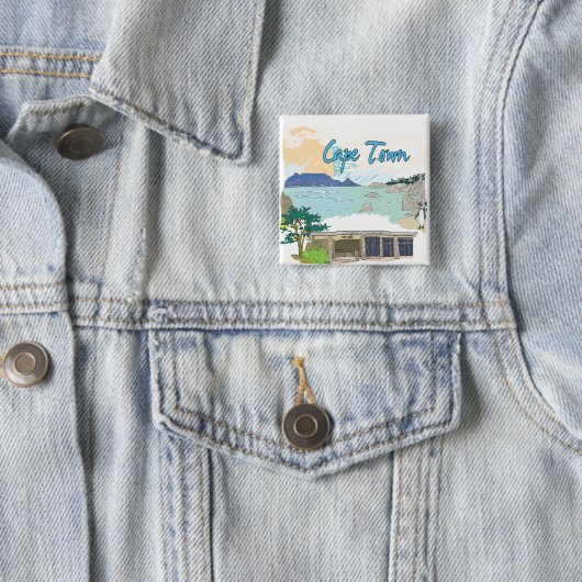 Kaapstad Vierkante Button 5,1 Cm (In situ)