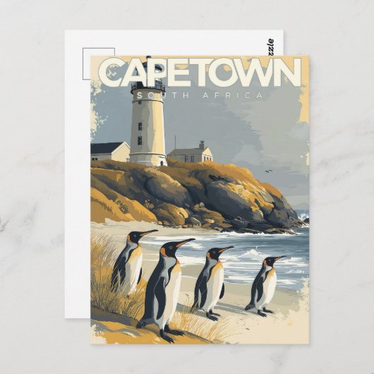 Kaapstad, Vintage van Zuid-Afrika Briefkaart (Voorkant / Achterkant)