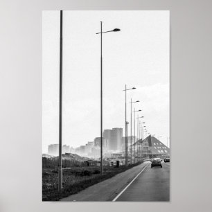 Kaapstad ZA Zuid-Afrika Blouberg Area Monochrome Poster