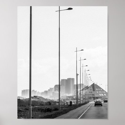 Kaapstad ZA Zuid-Afrika Blouberg Area Monochrome Poster (Voorkant)