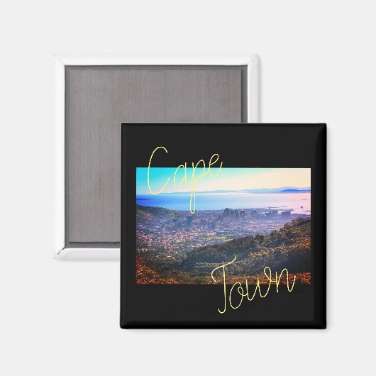Kaapstad ZA Zuid-Afrika Oceaan Panorama Magnet (Voorkant / Achterkant)