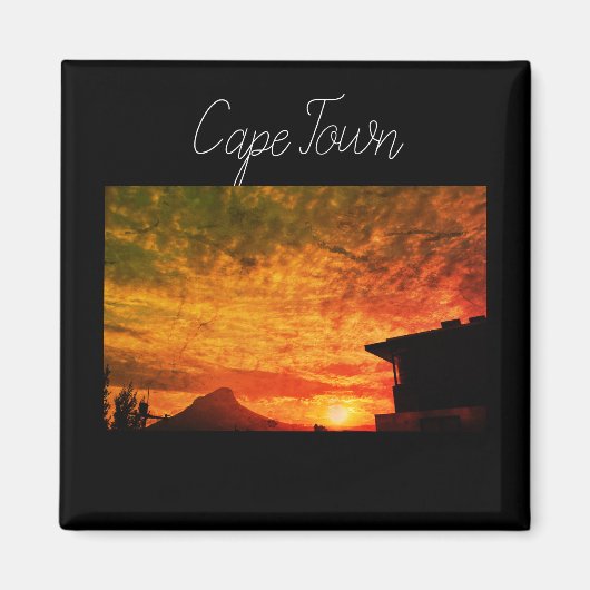 Kaapstad ZA - Zuid-Afrika - Sunset Panorama Magnet (Voorkant)