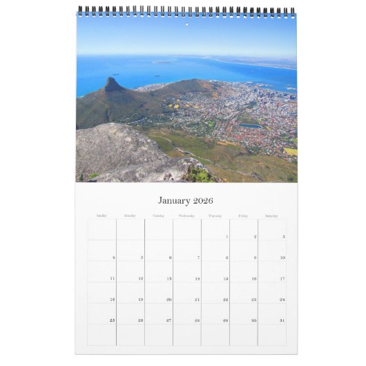 Kaapstad Zuid-Afrika 2025 Kalender (Jan 2026)