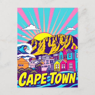 Kaapstad, Zuid-Afrika Art Travel Poster Briefkaart