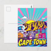 Kaapstad, Zuid-Afrika Art Travel Poster Briefkaart (Voorkant / Achterkant)