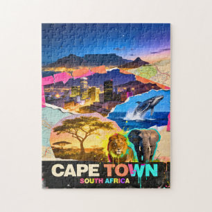Kaapstad Zuid-Afrika Berg Zee Safari Collage Legpuzzel