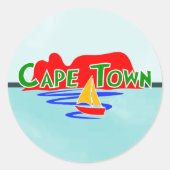 Kaapstad Zuid-Afrika Blauwe Ronde Stickers (Voorkant)