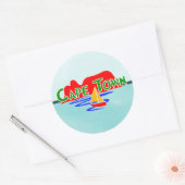 Kaapstad Zuid-Afrika Blauwe Ronde Stickers (Envelop)