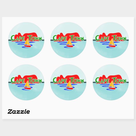 Kaapstad Zuid-Afrika Blauwe Ronde Stickers (Vel)