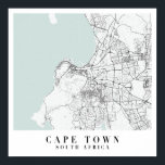 Kaapstad Zuid-Afrika Blauwe Straatkaart Poster<br><div class="desc">Kaapstad Zuid-Afrika Blauwe Straatkaart</div>
