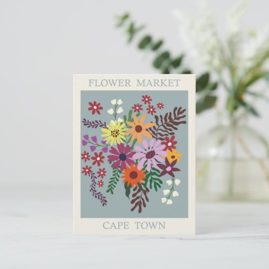  Kaapstad Zuid-Afrika Bloemenmarkt Briefkaart (Staand voorkant)