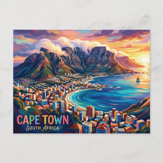 Kaapstad Zuid-Afrika Briefkaart (Voorkant)