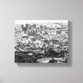 Kaapstad Zuid-Afrika Cityscape Monochrome Canvas Afdruk (Voorkant)