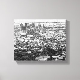 Kaapstad Zuid-Afrika Cityscape Monochrome Canvas Afdruk