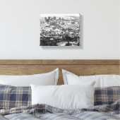 Kaapstad Zuid-Afrika Cityscape Monochrome Canvas Afdruk (Insitu (Slaapkamer))