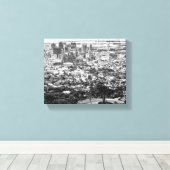 Kaapstad Zuid-Afrika Cityscape Monochrome Canvas Afdruk (Insitu (Houten vloer))