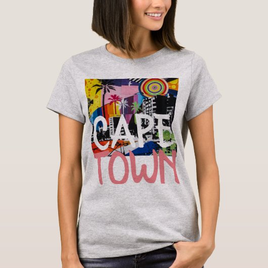 Kaapstad Zuid-Afrika Graffiti Muurschildering shir T-shirt (Voorkant)