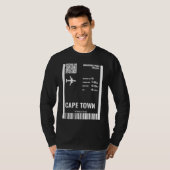 Kaapstad Zuid-Afrika instapkaart vliegticket T-shirt (Voorkant volledig)