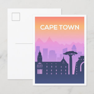 Kaapstad Zuid-Afrika Kunst Reizen Illustratie Briefkaart
