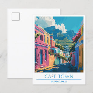 Kaapstad Zuid-Afrika Kunst Vintage Reizen Briefkaart