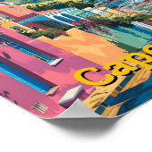 Kaapstad Zuid-Afrika Kunst Vintage Reizen Poster (Hoek)