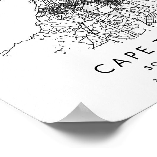 Kaapstad Zuid-Afrika - Minimale moderne cirkel Poster (Hoek)