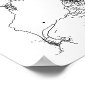 Kaapstad Zuid-Afrika Minimale Moderne Straatkaart Poster (Hoek)