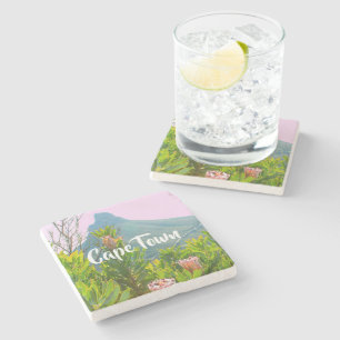 Kaapstad Zuid-Afrika Natuur van protea Lion Stenen Onderzetter