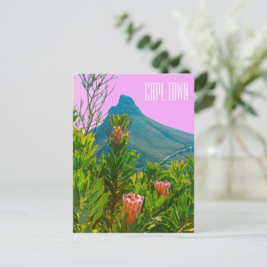 Kaapstad Zuid-Afrika Protea Lion's hoofd Briefkaart (Staand voorkant)