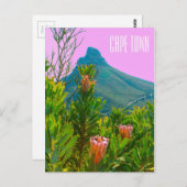 Kaapstad Zuid-Afrika Protea Lion's hoofd Briefkaart (Voorkant / Achterkant)