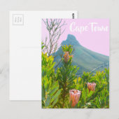 Kaapstad Zuid-Afrika Protea Lion's hoofd Briefkaart (Voorkant / Achterkant)