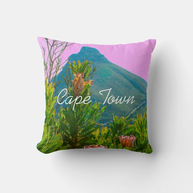 Kaapstad Zuid-Afrika Protea Lion's hoofd Kussen (Voorkant)