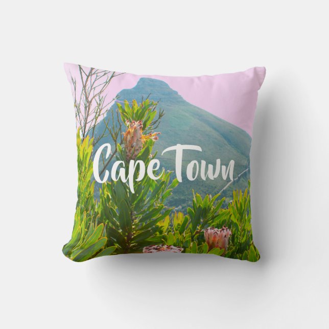 Kaapstad Zuid-Afrika Protea Lion's hoofd Kussen (Voorkant)