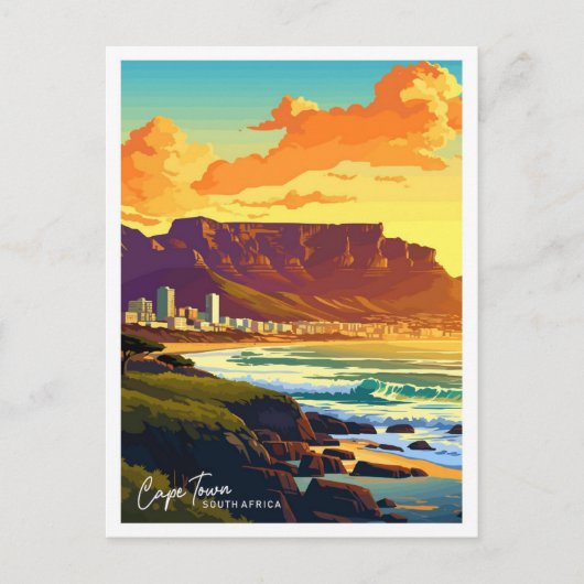 Kaapstad Zuid-Afrika reis  illustratie Briefkaart (Voorkant)
