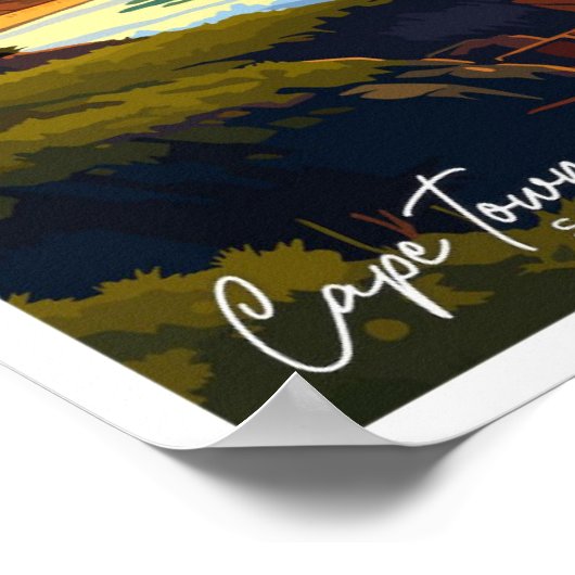 Kaapstad Zuid-Afrika reis  illustratie Poster (Hoek)