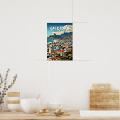 Kaapstad Zuid-Afrika Reis Kunst Vintage Poster (Keuken)